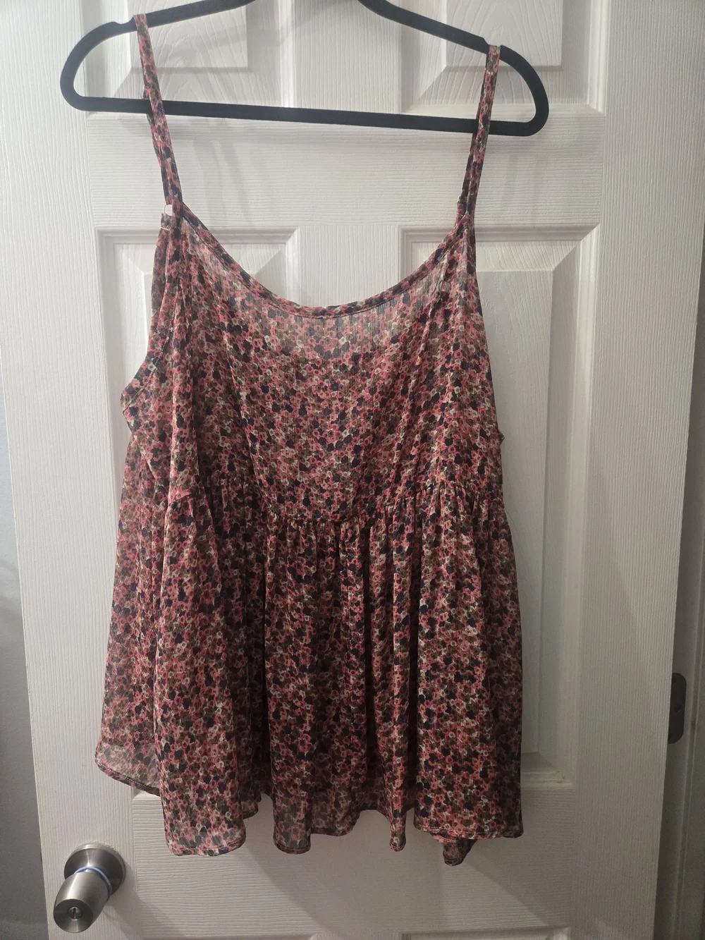 Torrid Pink Floral Gauzy Spaghetti-Strap Camisole - Picture 2 of 4